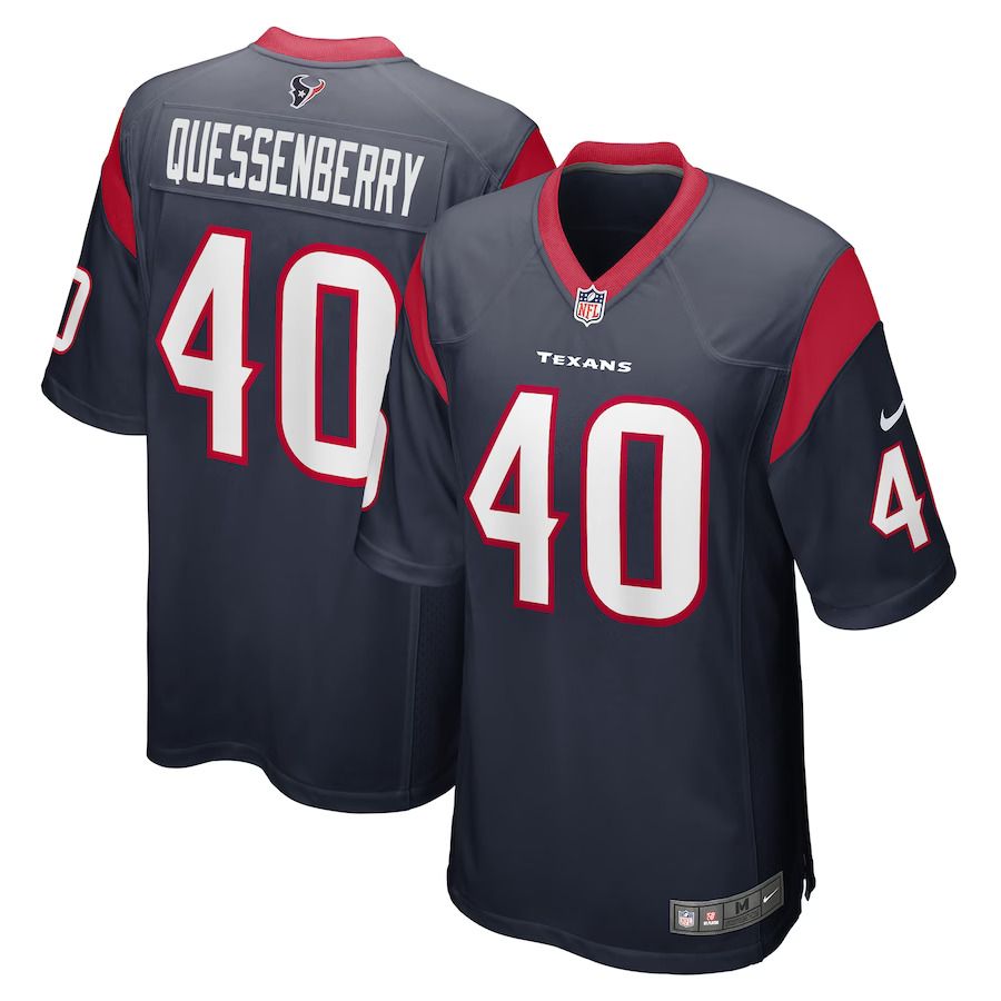 Men Houston Texans #40 Paul Quessenberry Nike Navy Game Player NFL Jersey